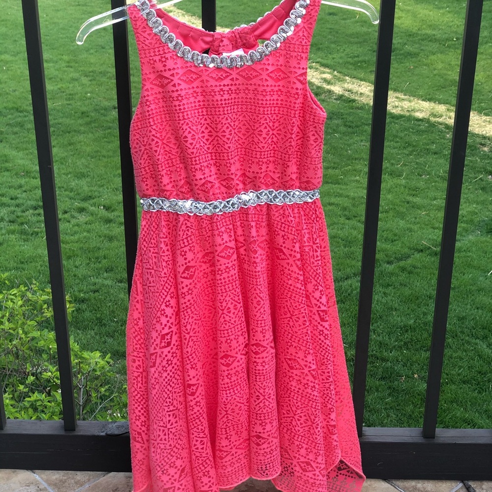 Girls long pink dress